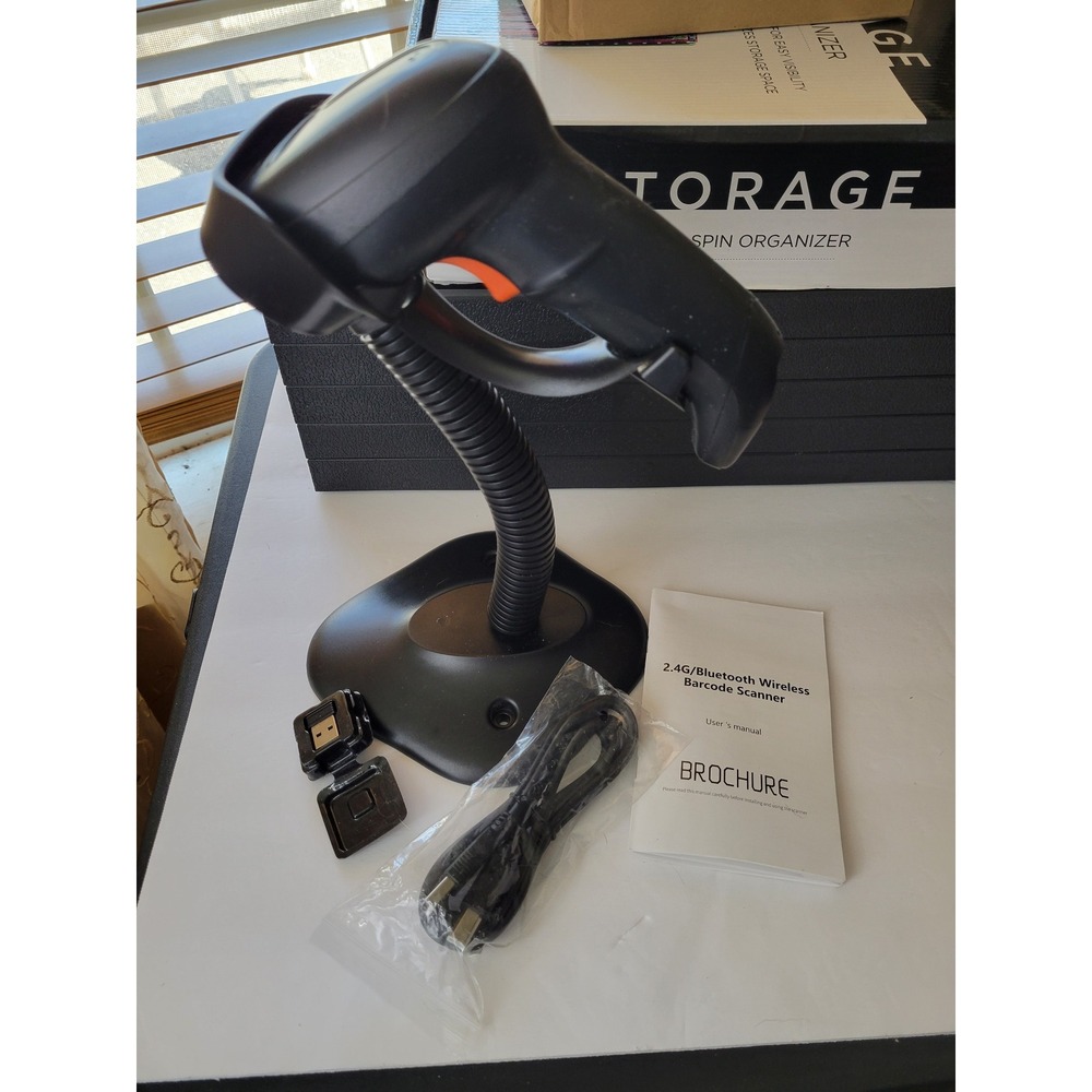Symcode MJ-4590DB 2.4G Bluetooth Wireless 2D Barcode Scanner with Stand Black